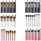 Elegant Wooden Handle Makeup Brush Set
