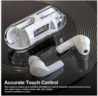 TWS Wireless Earbuds Transparent Case LED Display Touch Control Bluetooth 5.3