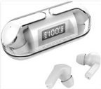 TWS Wireless Earbuds Transparent Case LED Display Touch Control Bluetooth 5.3